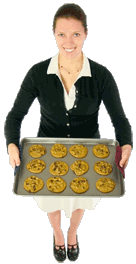 Woman baking cookies